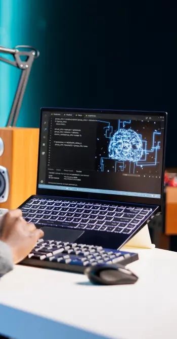 Professional woman managing technology solutions