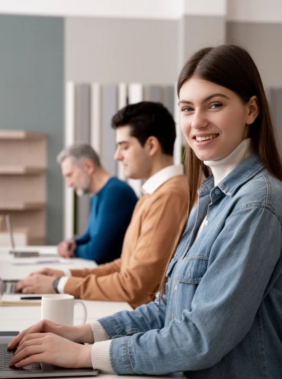 Young person in IT internship program